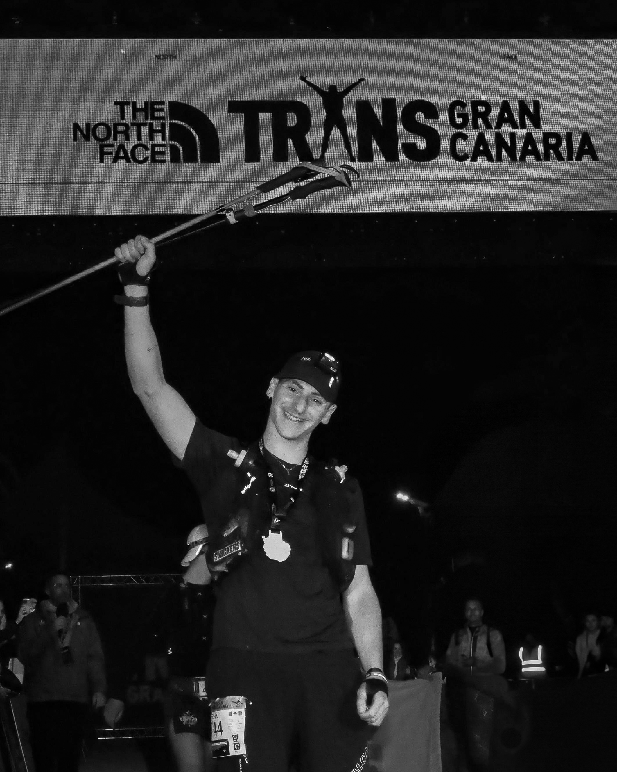 Felix Muensterer finishing Trans Gran Canaria ultra marathon